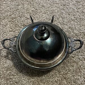 Vintage Silver-Plated Covered Serving/Chafing Dish with Handles